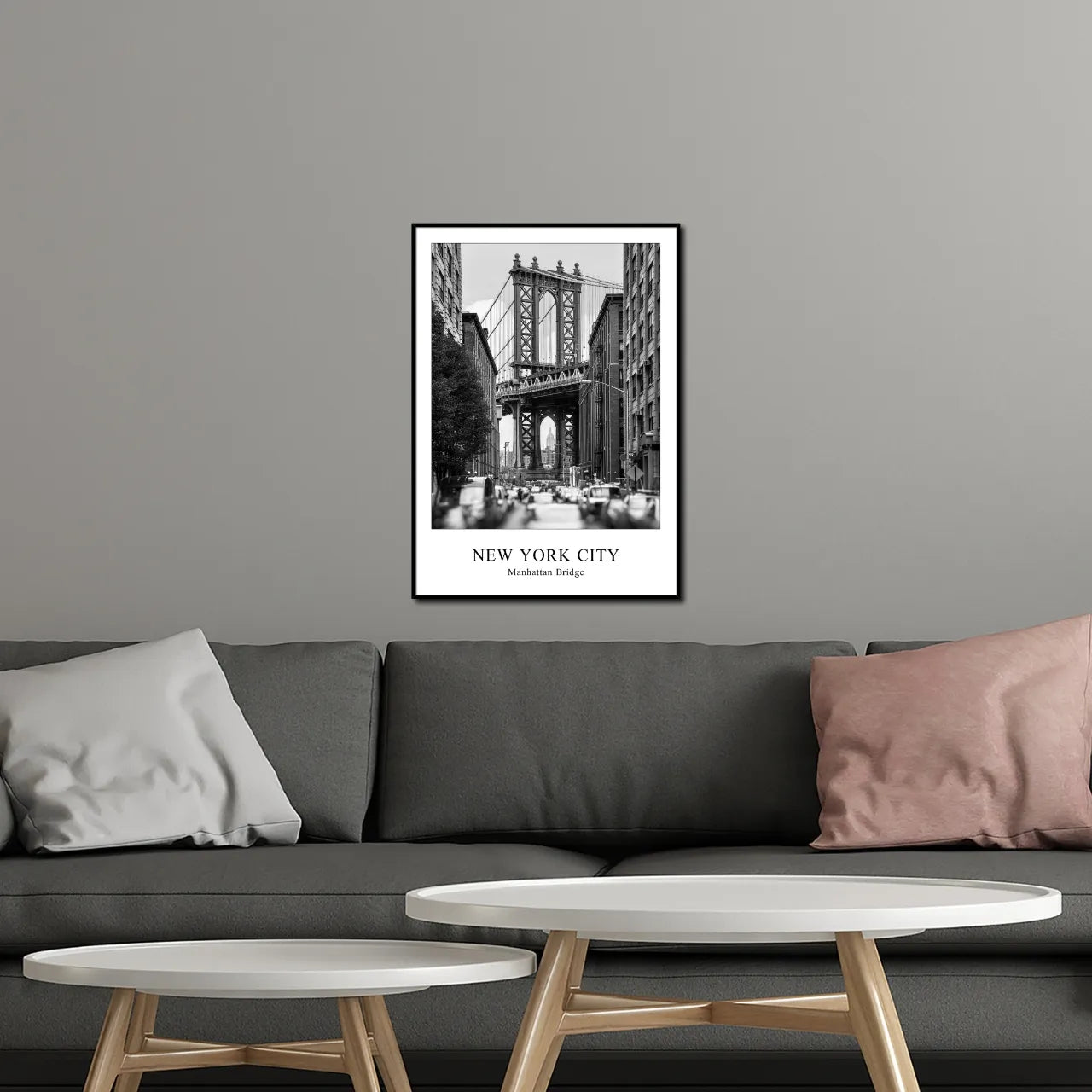 Manhatten Bridge I New York I Bild mit Rahmen 50x70 cm