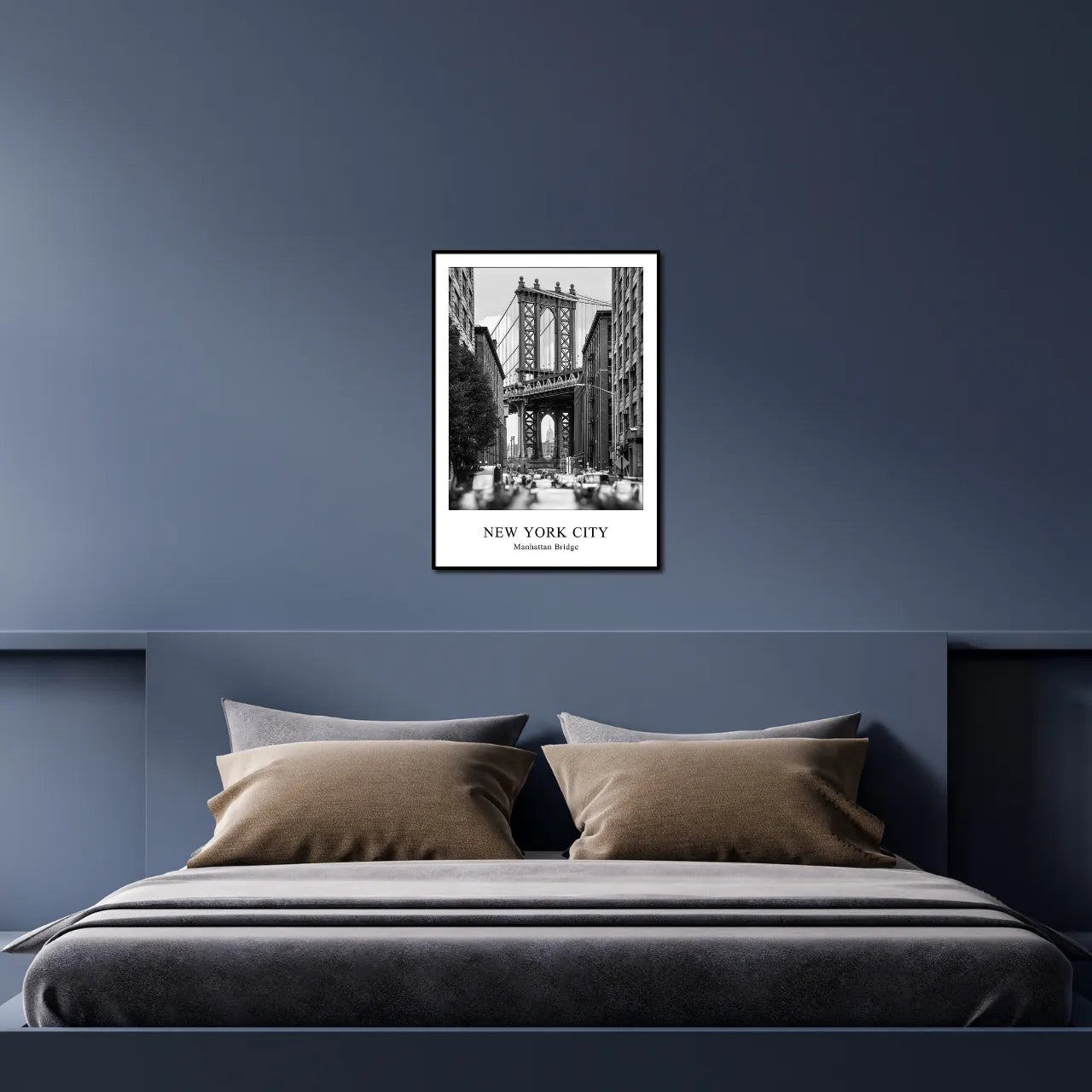 Manhatten Bridge I New York I Bild mit Rahmen 50x70 cm