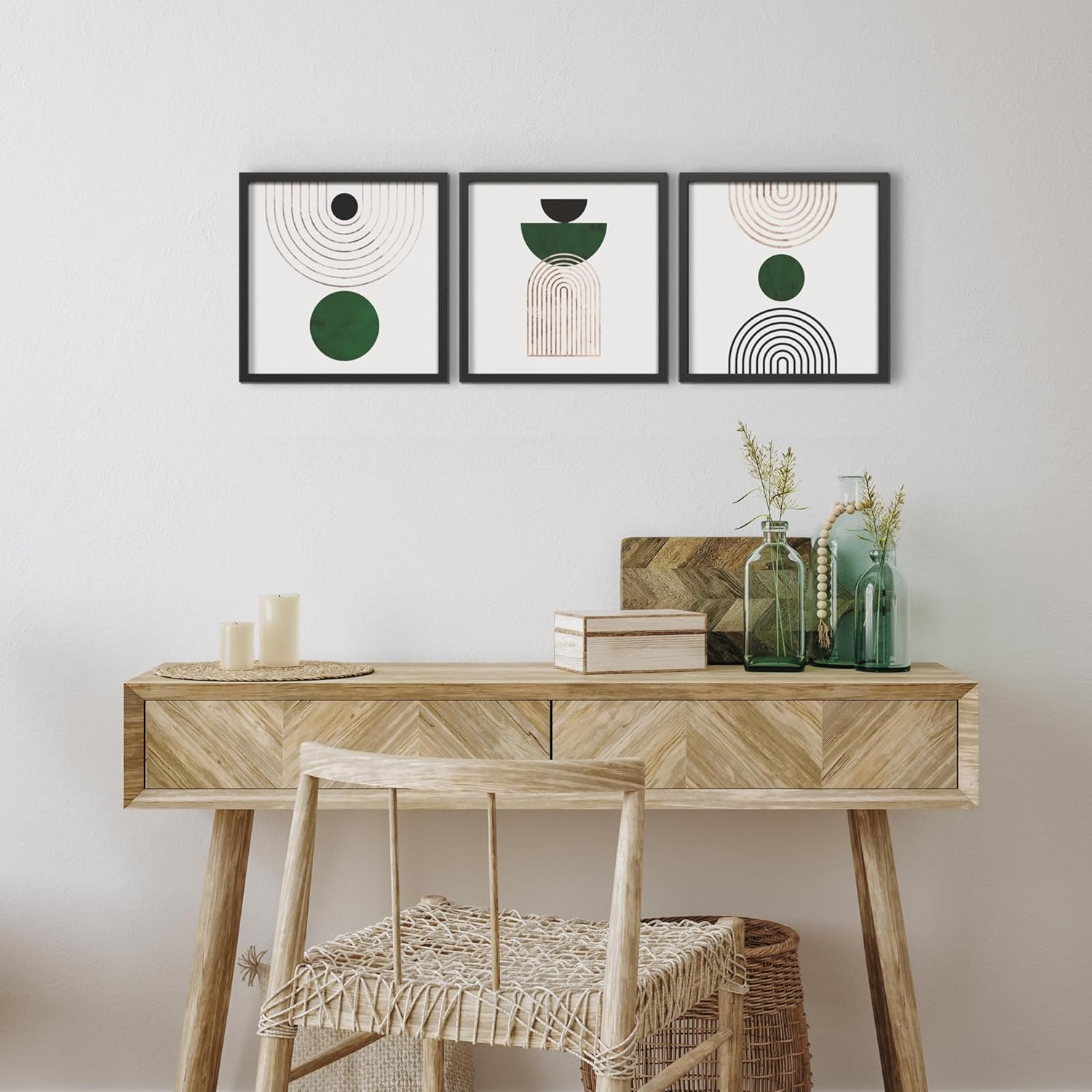 Arc I Abstrakte Geometrie I Bilder Set mit Rahmen 3x 30x30 cm