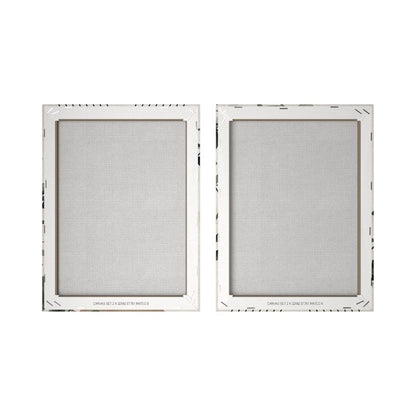 Green Arc I Abstract Shapes I Picture Set Canvas 2x 32x42 cm