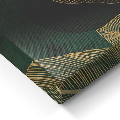 Green &amp; Gold I Modern Minimalism I Picture Set Canvas 3x 32x32 cm