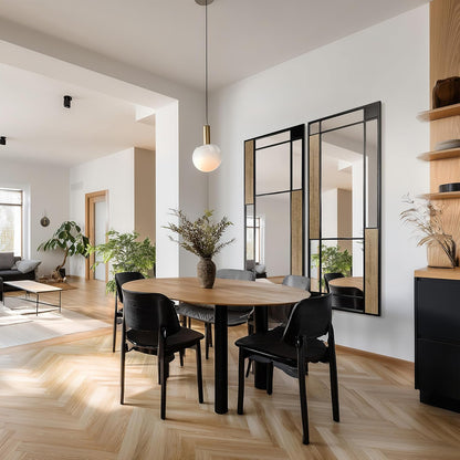 Spiegel Two Tone schwarz & Holz-OptikI 60x150 cm