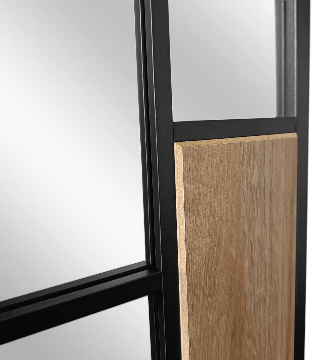Spiegel Two Tone schwarz & Holz-OptikI 60x150 cm